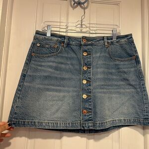 American Eagle Denim Mini Skirt Button Up Detail NWT